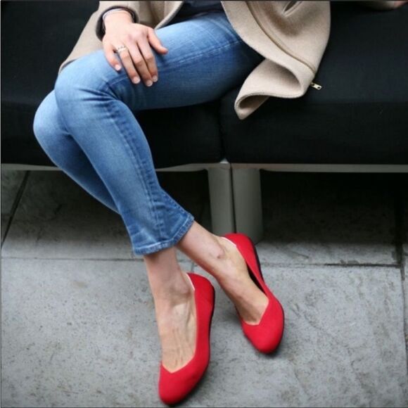 Rothy’s Scooter Red Round Toe Flats 6.5 - Picture 3 of 10